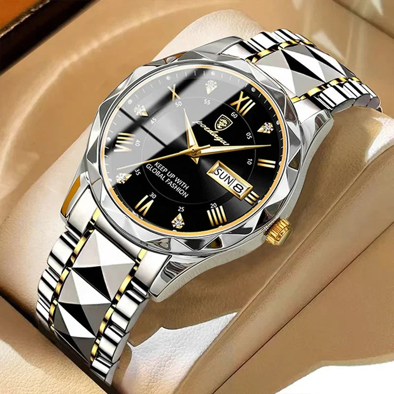 New Fashion Dinar Men's Quartz Waterproof Luxury Stainless Watch